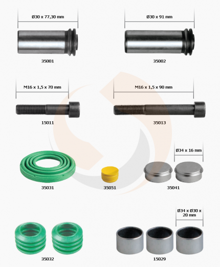 Caliper Complete Repair Kit - R / 150 810 345 / Wabco / Wabco